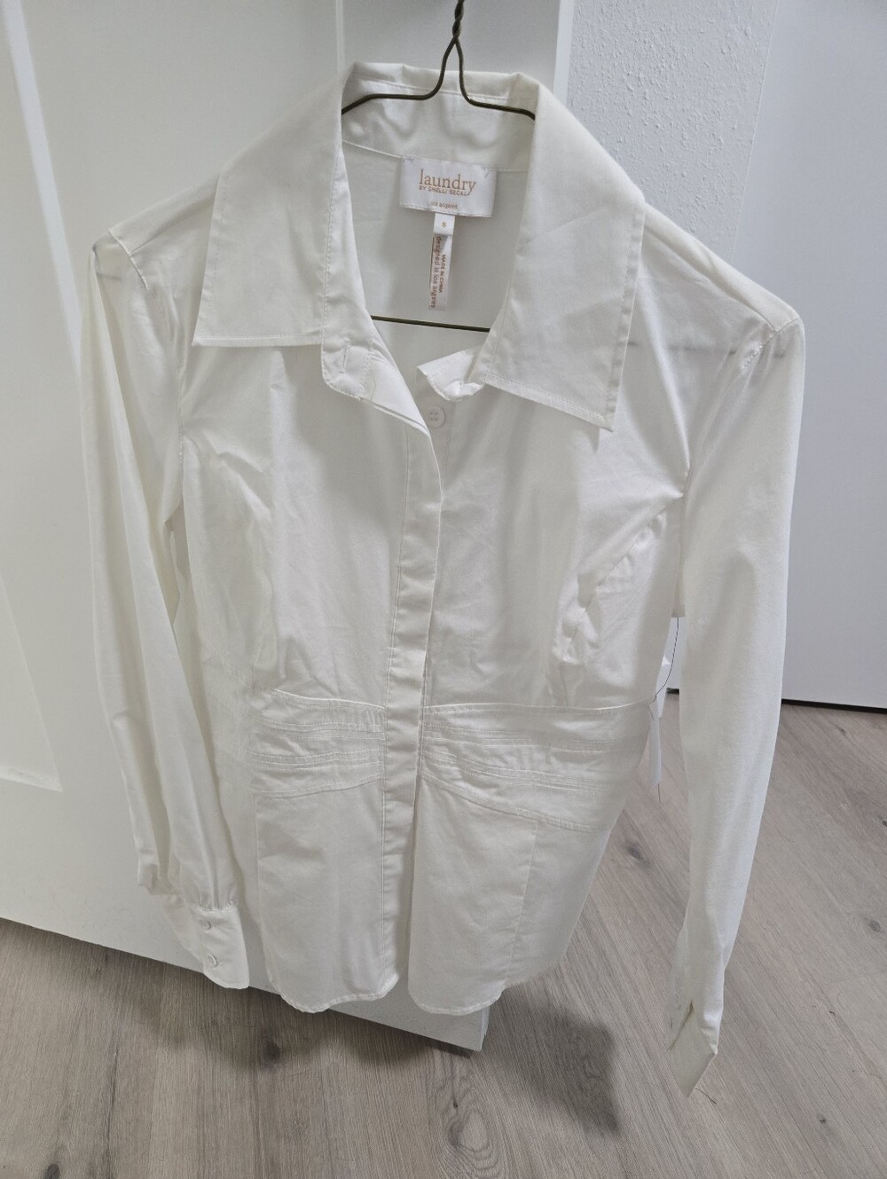 Laundry by Shelli Segal Crisp White Tailored Button-Front Shirt